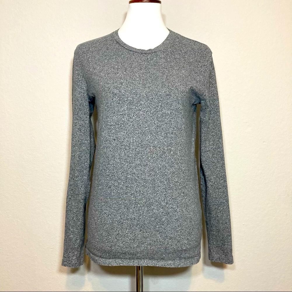 EVERLANE Heather Gray Marled Long Sleeve Medium Weight Pullover Shirt Top…